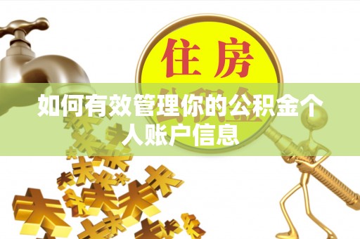 博白如何有效管理你的公积金个人账户信息